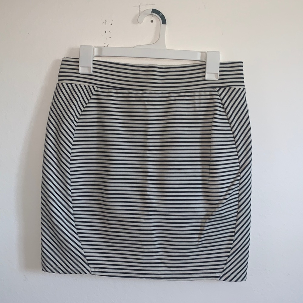 Toad & co striped white and black bodycon skirt